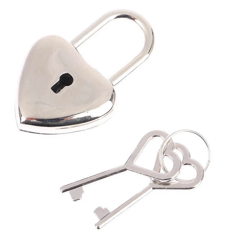 Heart Shape Mini Padlock with Key – Diary & Jewelry Box Lock Mini Padlock Axl