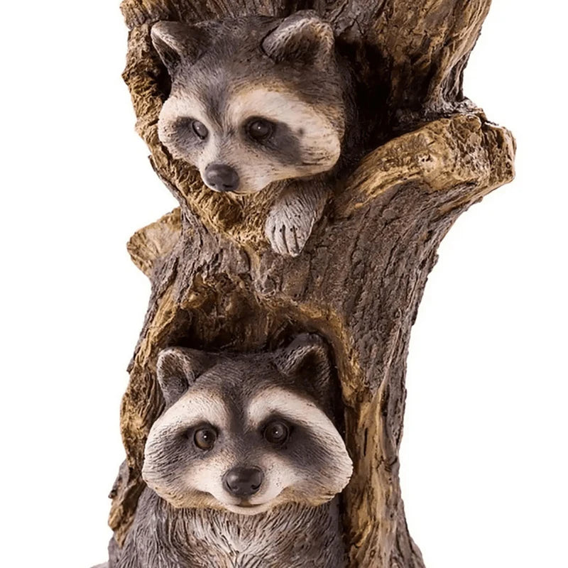 Resin Raccoon Bird Bath – Antique Polyresin Garden Sculpture Garden Bird Bath Axl