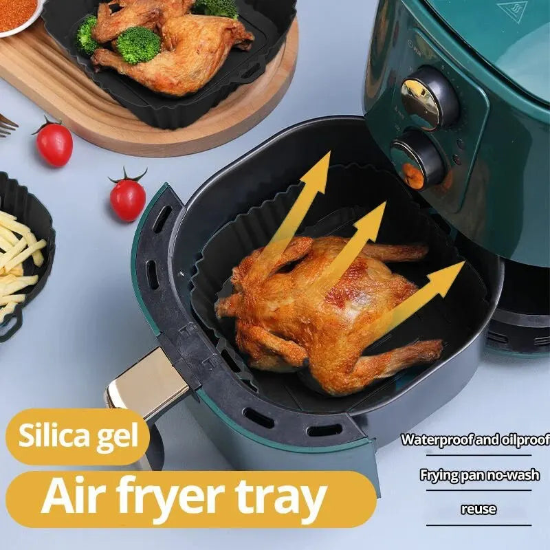 Silicone Air Fryer Liner – Reusable Square Baking Tray Mat Silicone Baking Mat Axl