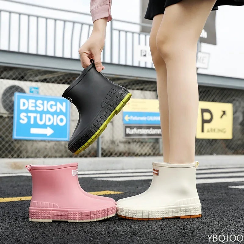 Women's Waterproof Anti-Slip Ankle Rain Boots – Lightweight Women's Rain Boots Axl