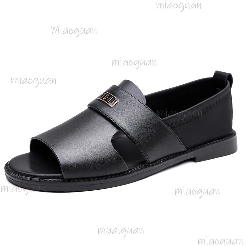 Plus Size Men's Roman Sandals Sizes 38–48 | Leather Slip-On Men's Sandals Axl