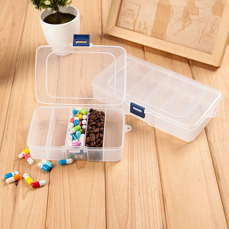 Clear 5/6-Grid Jewelry Storage Box – Portable Plastic Organizer Jewelry Organizer Box Axl