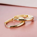 Huitan Gold Hoop Earrings – Geometric Fashion Jewelry for Women Hoop Earrings Axl E2538
