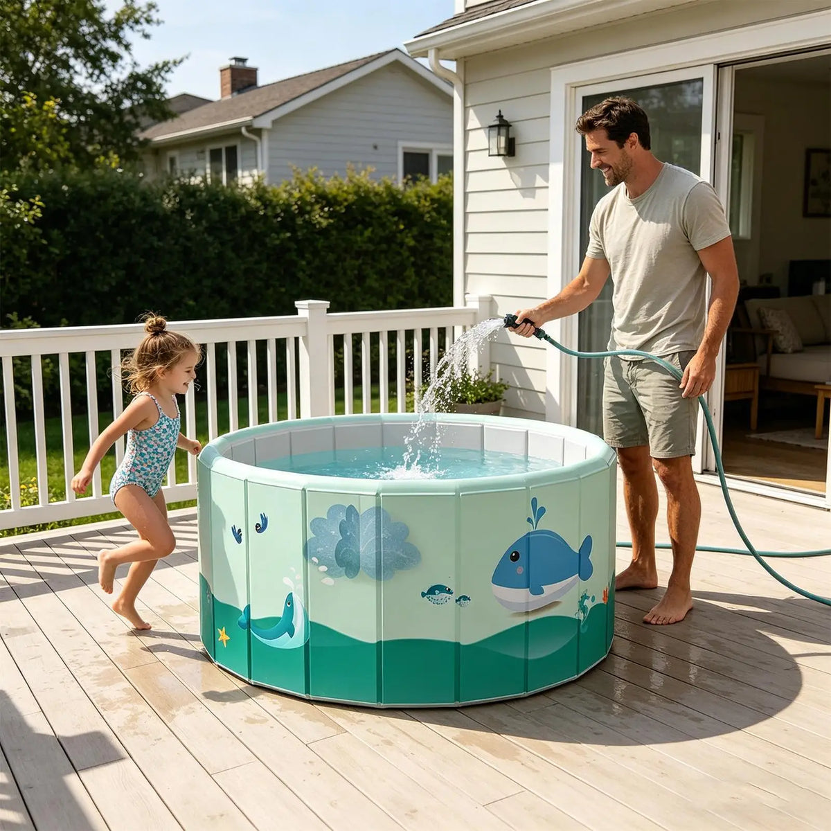 Foldable Non-Inflatable PVC Pool – Kids, Adults & Pets Foldable Swimming Pool Axl