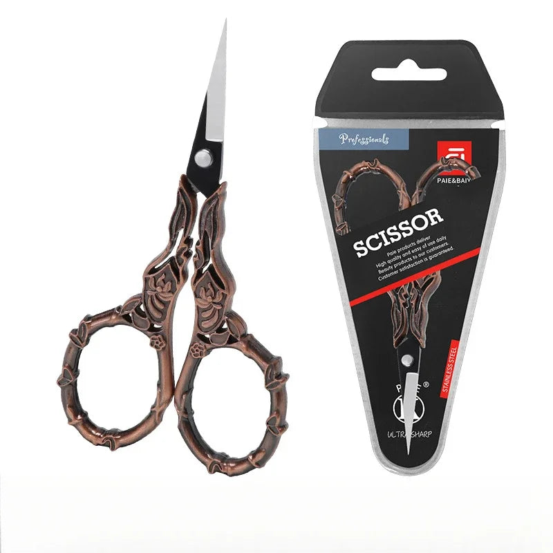 Retro Sewing Scissors – Steel Embroidery & Cross-Stitch Cutter Embroidery Scissors Axl Scissors-Coppery col L