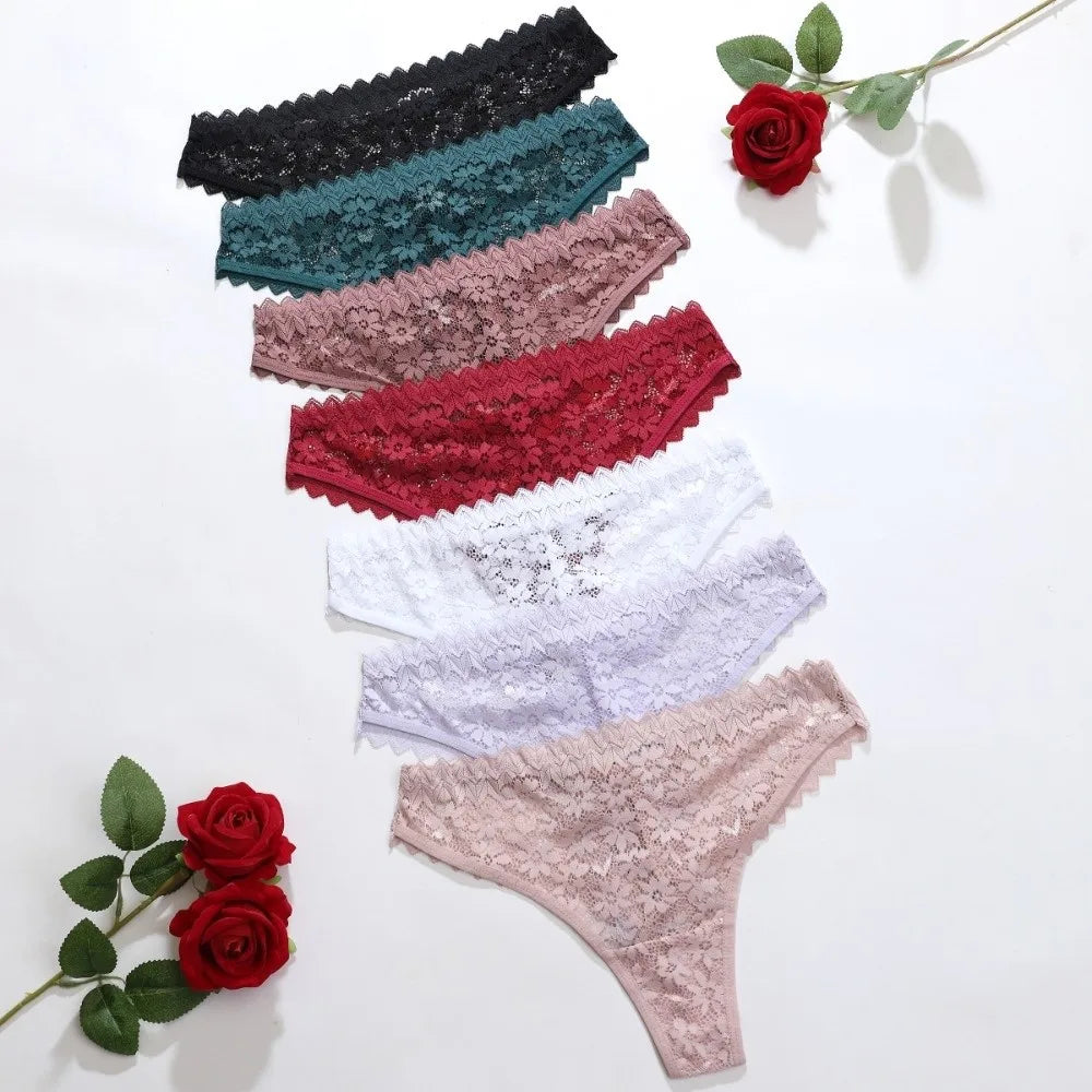 Women's Lace Floral Cotton Briefs – Seamless Low-Rise Panties Women's Briefs Axl