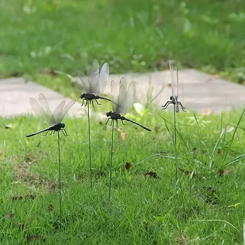 Simulation Dragonfly Garden Stakes 2/4 Pcs – Yard Lawn Decor Garden Decorative Stakes Axl