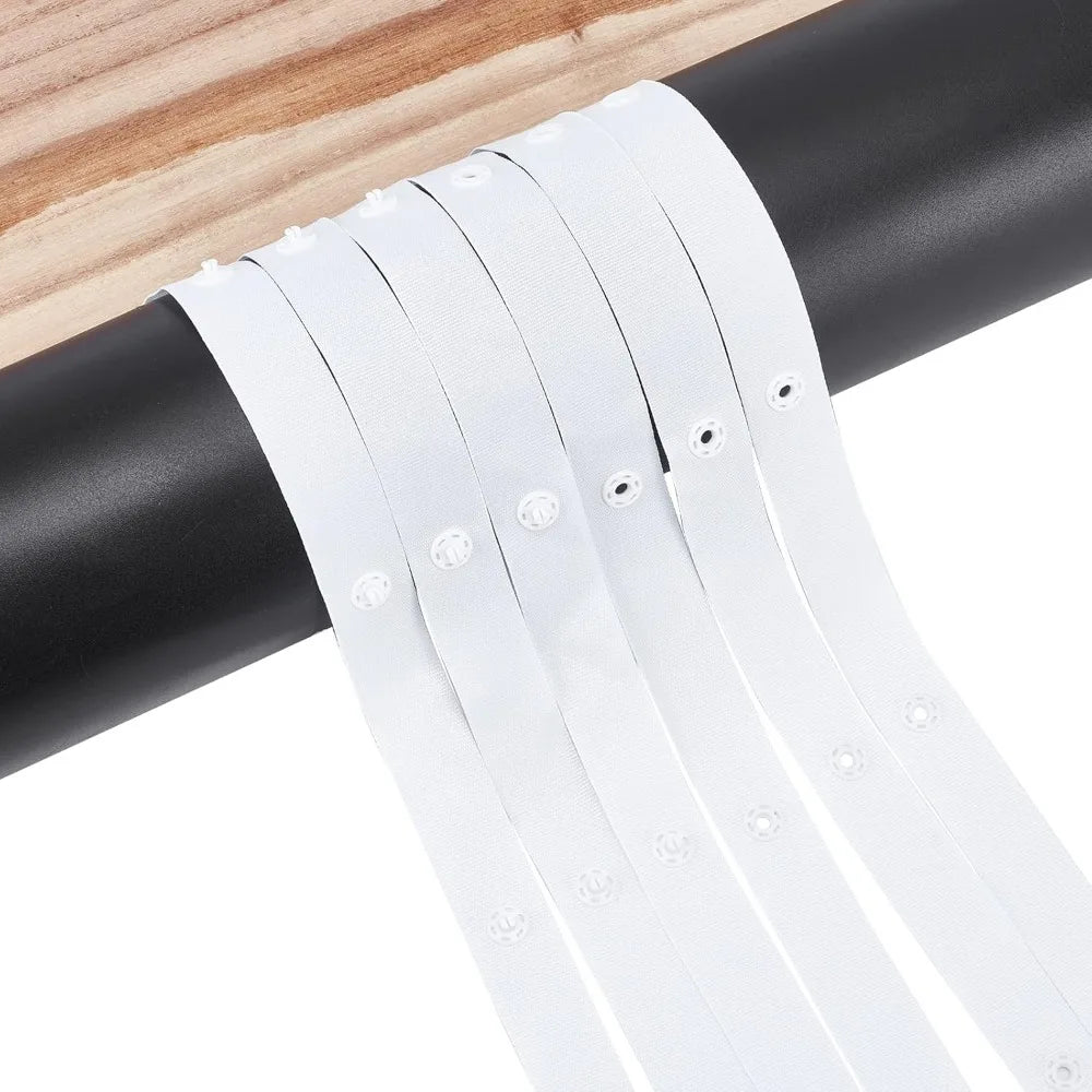 White Snap Button Tape 18mm 10 Yards – Polyester Ribbon Set Sewing Snap Tape Axl AECH04-18450