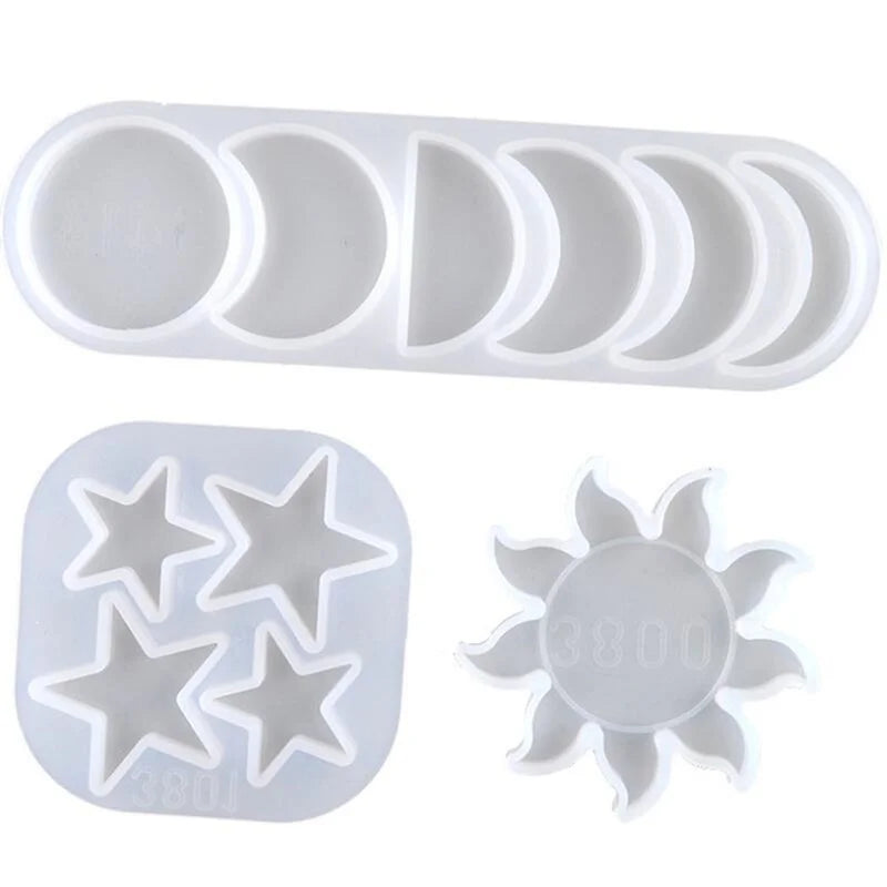 Star Sun Moon Silicone Resin Molds – DIY Jewelry & Craft Kit Silicone Craft Mold Axl