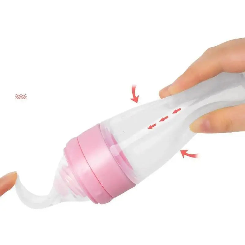 Baby Silicone Squeeze Feeding Spoon Bottle – BPA-Free 90ml Baby Feeding Spoon Axl