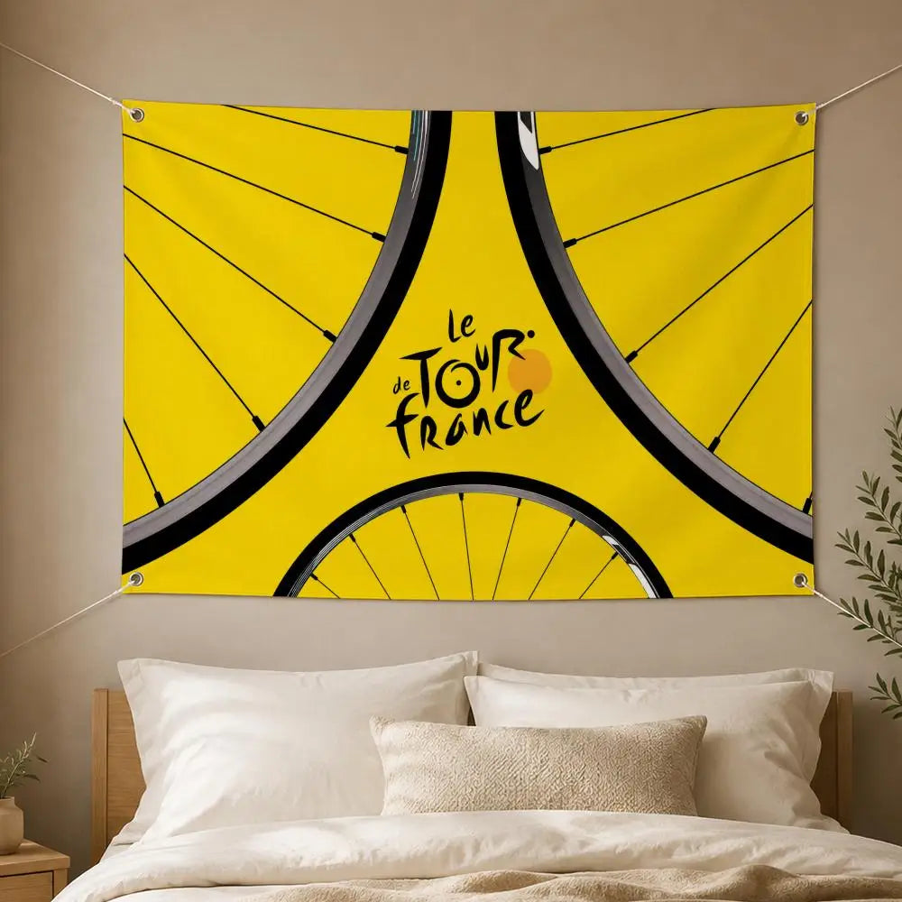 Tour De France Cycling Flag Banner – Indoor & Outdoor Decor Sports Flag Banner Axl