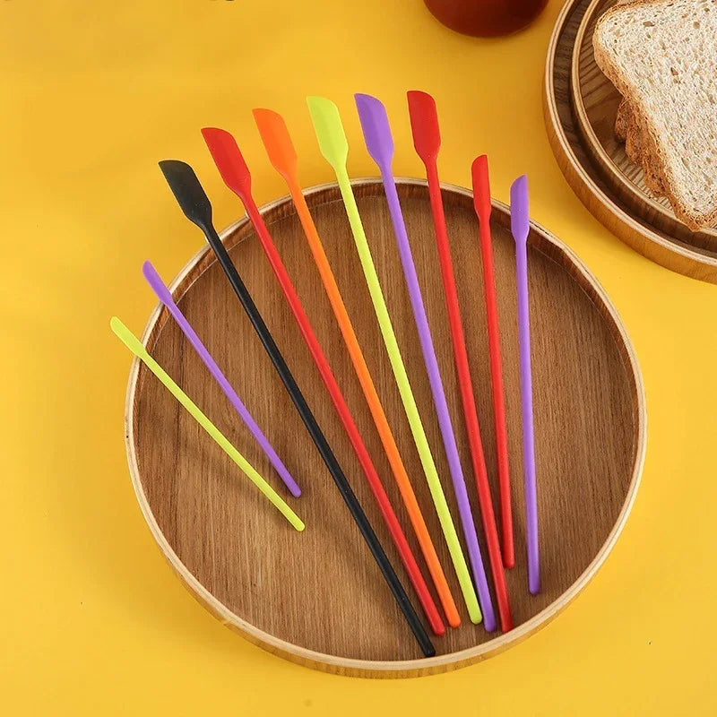 3-Piece Silicone Mini Scraper Set – Double-End Spatula & Spoon Silicone Spatula Set Axl