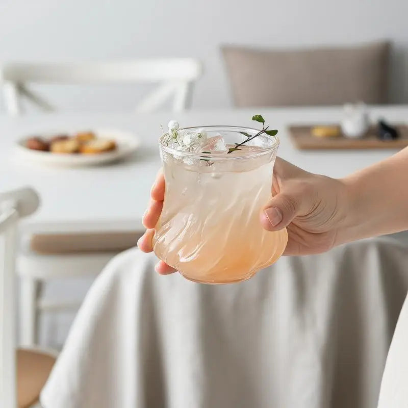 Bamboo Shape Glass Cup – Large Capacity Clear Drinking Mug Glass Drinking Cup Axl