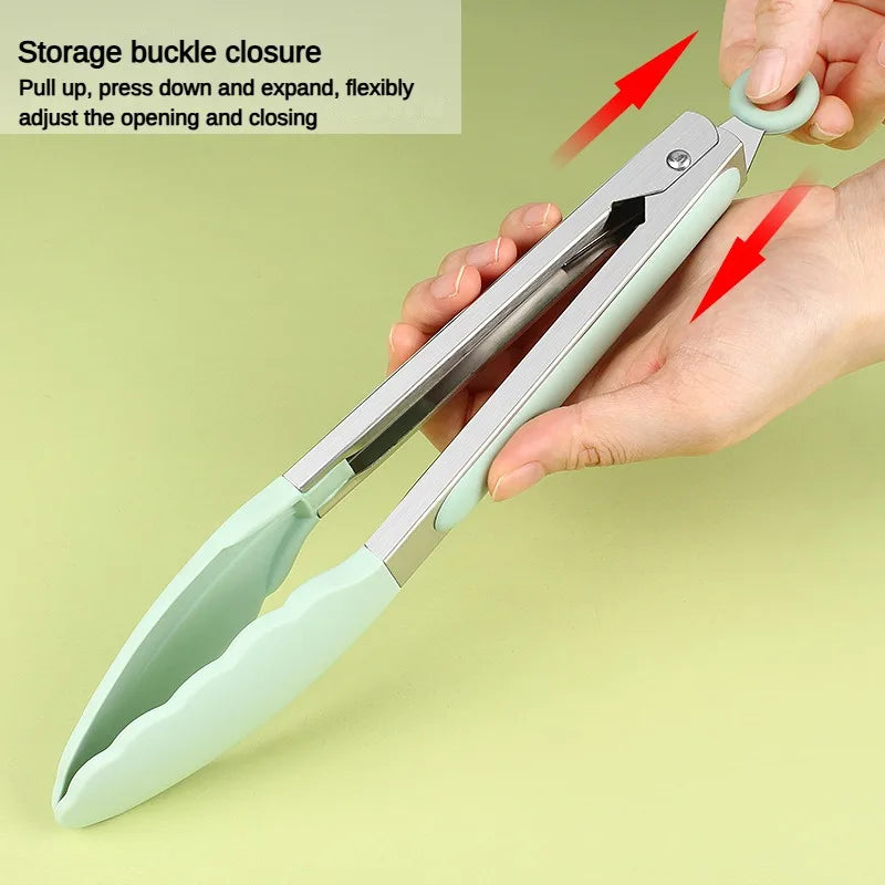 Silicone Food Tongs 9" & 12" – Kitchen, BBQ & Grilling Tongs Kitchen Serving Tongs Axl