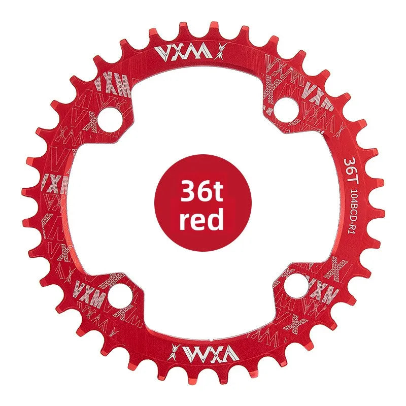 VXM 104BCD Narrow Wide MTB Chainring 32T–42T CNC Aluminum 1x MTB Chainring Axl 36T-Red 104BCD