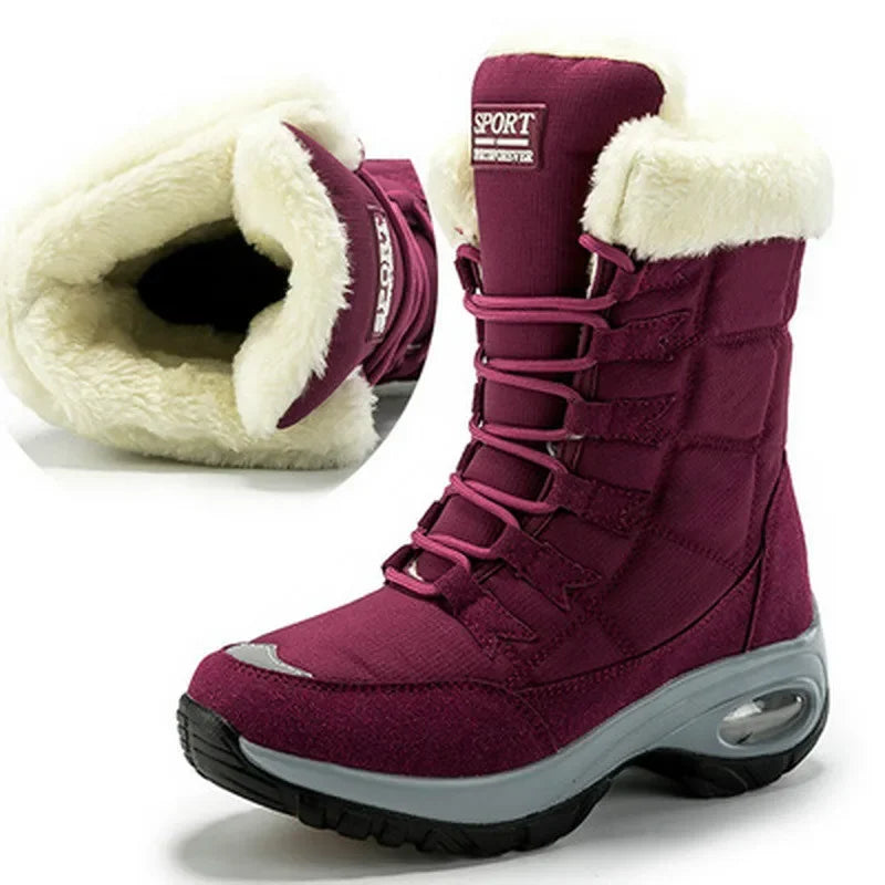 Women's Waterproof Platform Snow Boots – Warm Fur Ankle Boot Women's Snow Boots Axl