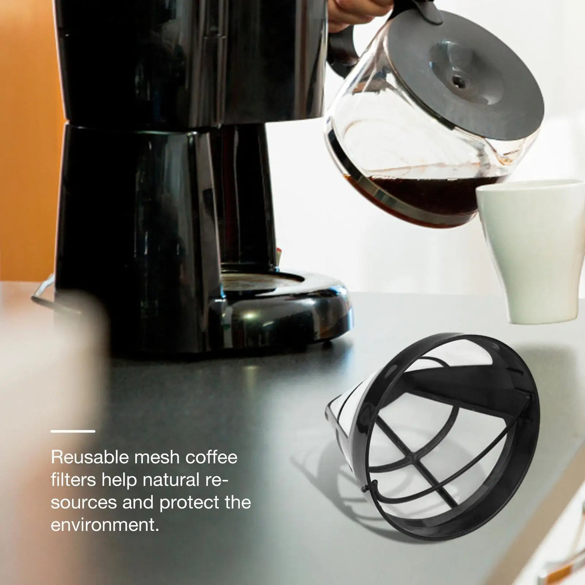 Reusable #4 Cone Coffee Filter – Nylon Mesh Basket Reusable Coffee Filter Axl
