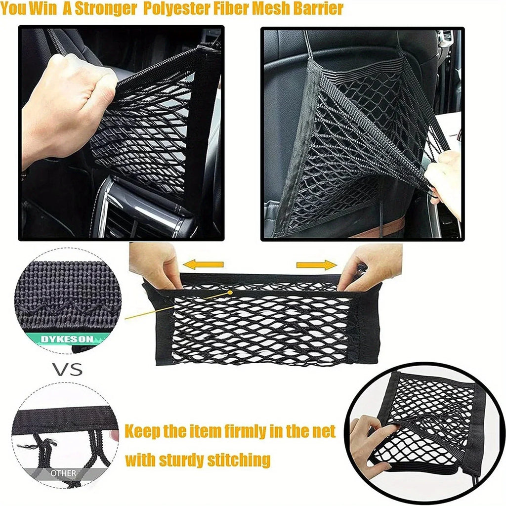 Auto-Adjust Pet Car Safety Barrier – Back Seat Mesh Guard Pet Car Barrier Axl