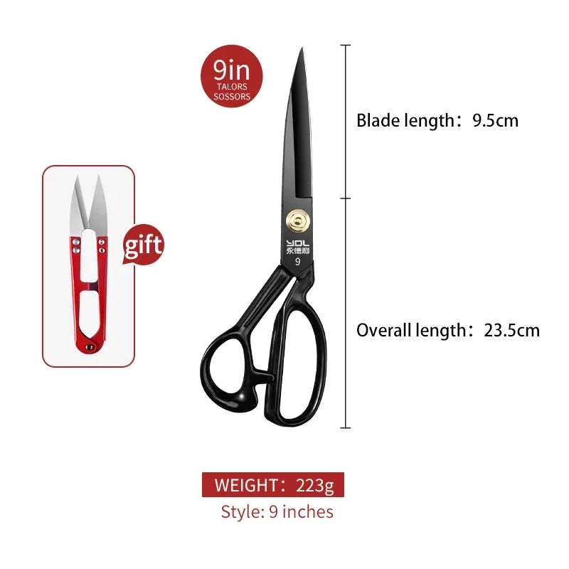 Professional Stainless Steel Sewing & Embroidery Scissors – 9" Sewing Scissors Axl 9 inch