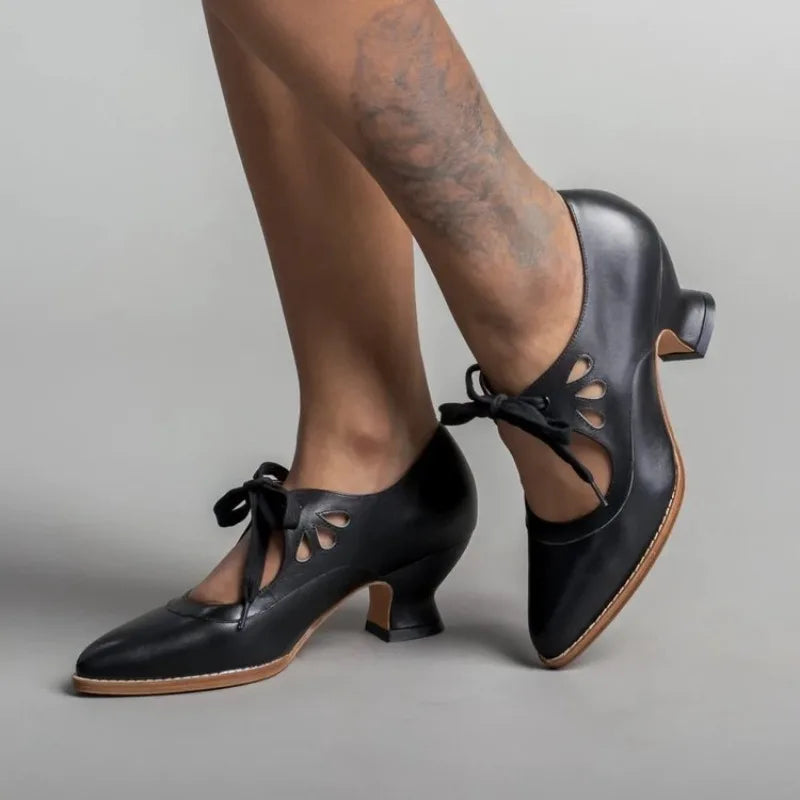 Women's Pointed Toe Wedge Mules – Lace-Up Dress Sandals Wedge Mule Sandals Axl