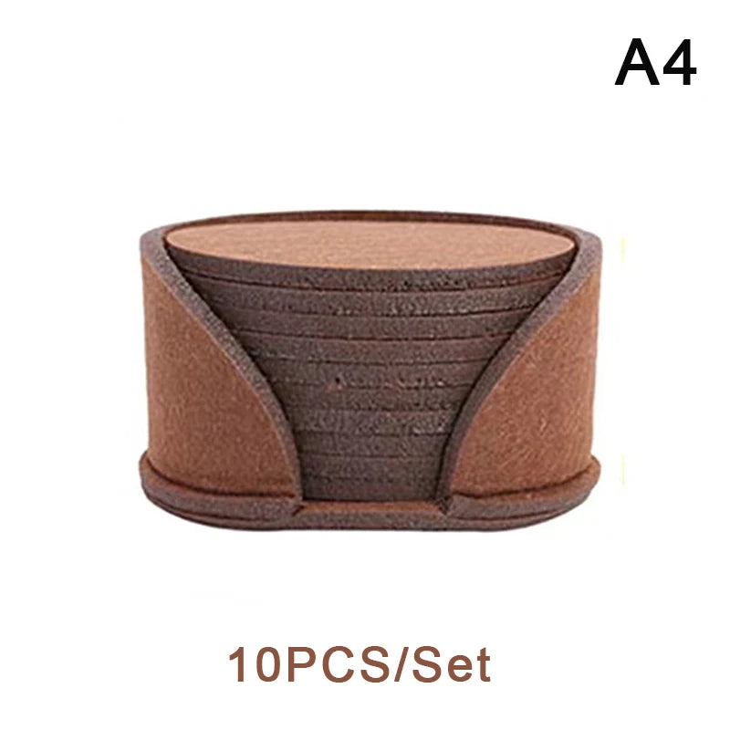 10-Pack Round Felt Coasters – Heat-Resistant Table Protectors Felt Coasters Set Axl A4 10cm