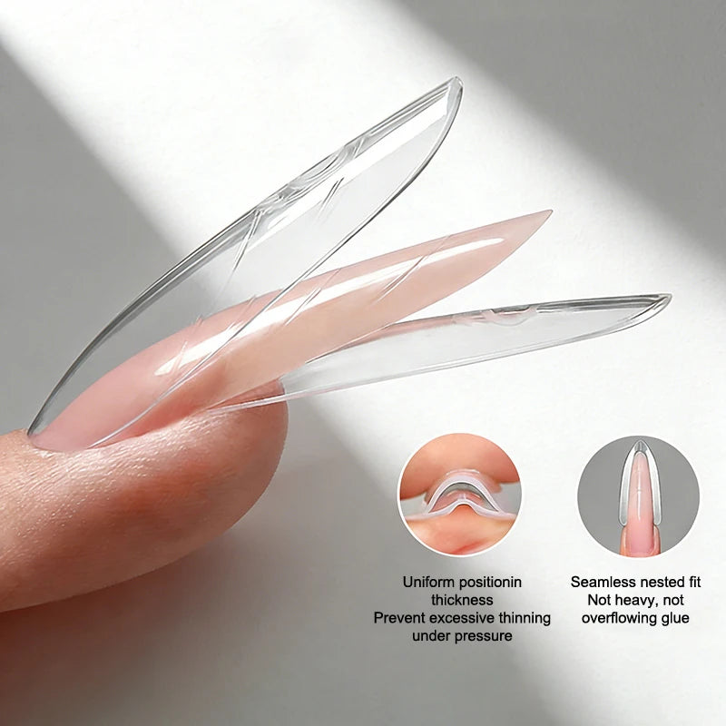 60Pcs Sandwich Dual Nail Forms – 15 Sizes Coffin & Almond Nail Extension Forms Axl