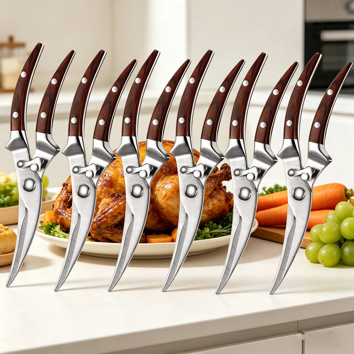 Heavy-Duty Poultry Shears – Bone Cutting Kitchen Scissors Set Kitchen Poultry Shears Axl
