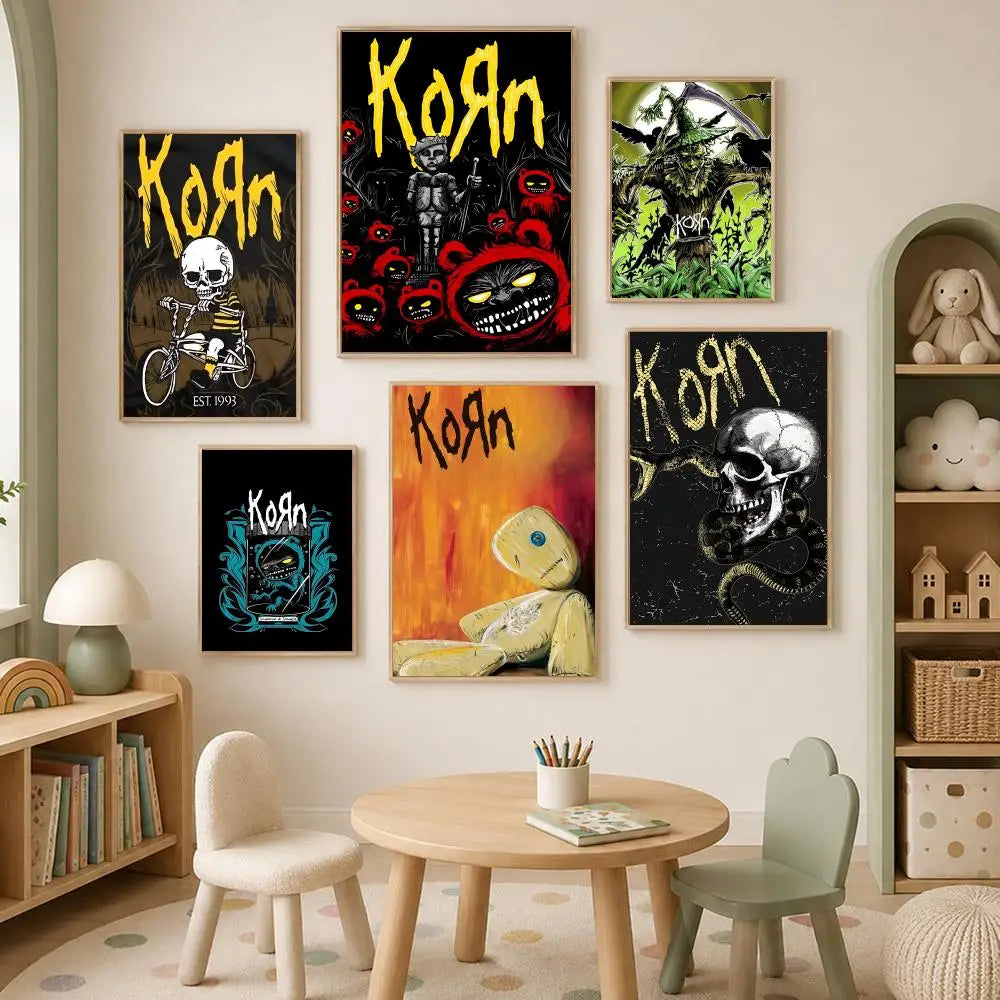 Korn Band Self-Stick Wall Art Poster – Waterproof HD Decor Wall Art Poster Axl
