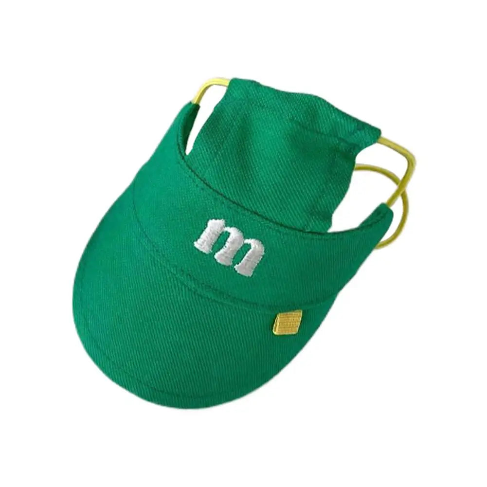 Dog Canvas Baseball Cap with Ear Holes – Sun Visor for Small Dogs Dog Sun Visor Cap Axl Green M