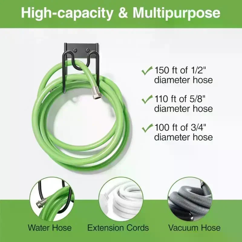 Wall Mounted Garden Hose Hanger – Rustproof Iron Rack Garden Hose Hanger Axl