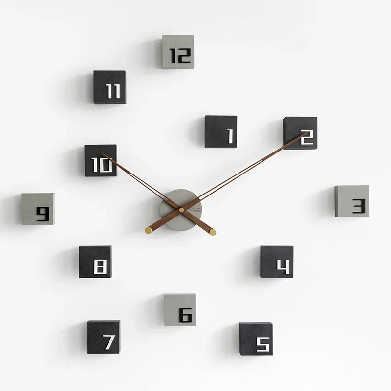 Nordic DIY Wood Wall Clock – Large Silent Quartz Home Decor Wall Clock Axl A 82.4X75.5CM