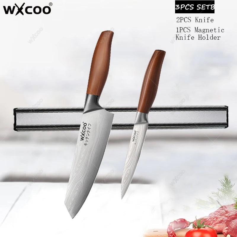 WXCOO Professional Chef Knife Set – Sharp Stainless Steel Kitchen Kitchen Knife Set Axl 3PCS SET B