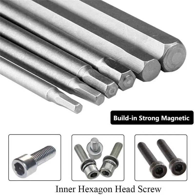 8-Pc Magnetic Hex Screwdriver Bit Set 100mm S2 Steel H1.5–H8 Hex Screwdriver Bit Set Axl