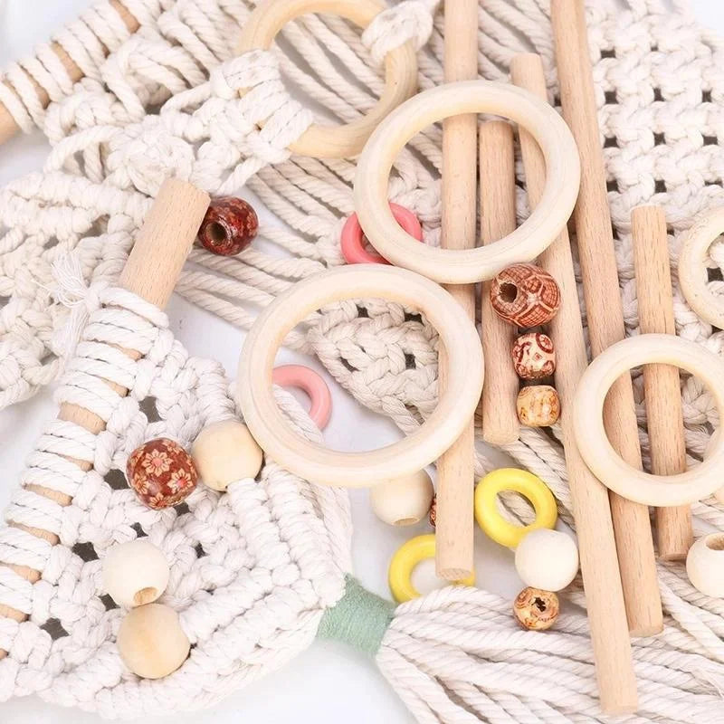 10Pcs Unfinished Wood Rings 40–100mm | Macrame & DIY Crafts Wood Craft Rings Axl