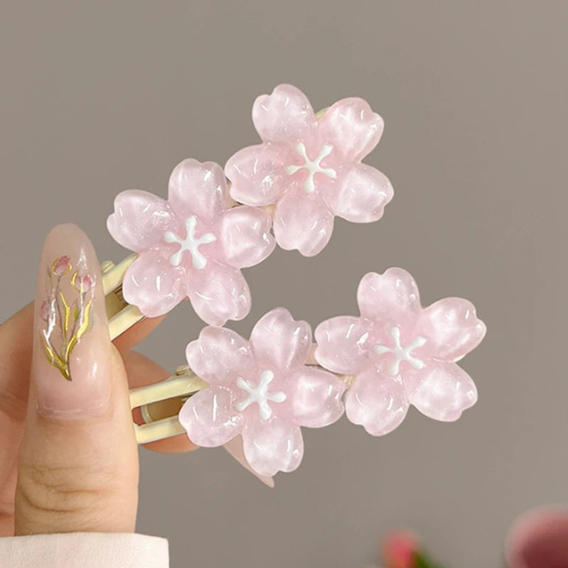 Anime Sakura Pink Flower Hair Clip – Cute Girl Barrette Flower Hair Clip Axl onesize