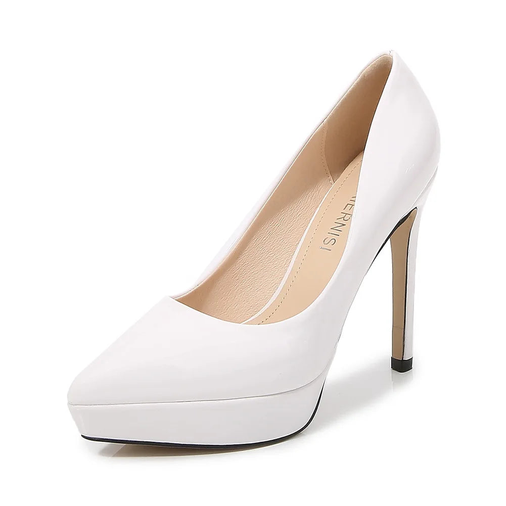 YBQJOO 12CM Stiletto Pointed Toe Pumps | Sizes EU 35–46 Stiletto Pumps Axl White 42