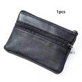 Unisex PU Leather Coin Purse & Key Holder – Zipper Mini Wallet Coin Purse Wallet Axl black