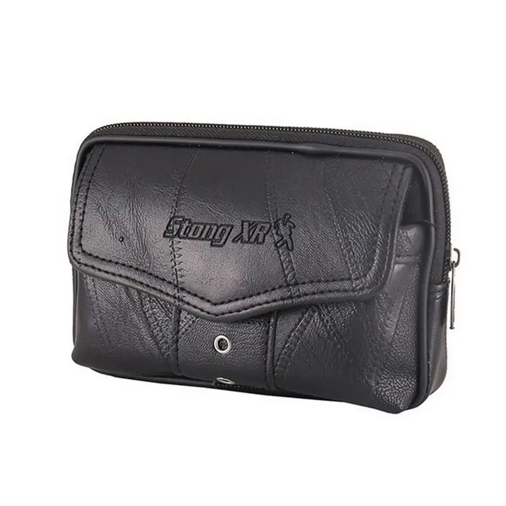 Men's Cowhide Leather Phone Pouch – Belt Waist Bag Leather Phone Pouch Axl