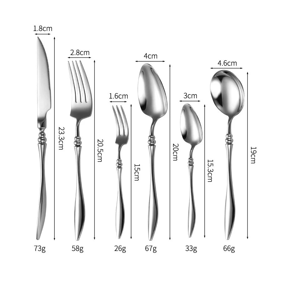 304 Stainless Steel Flatware Set – Mirror Finish Willow Leaf Handle Flatware Set Axl