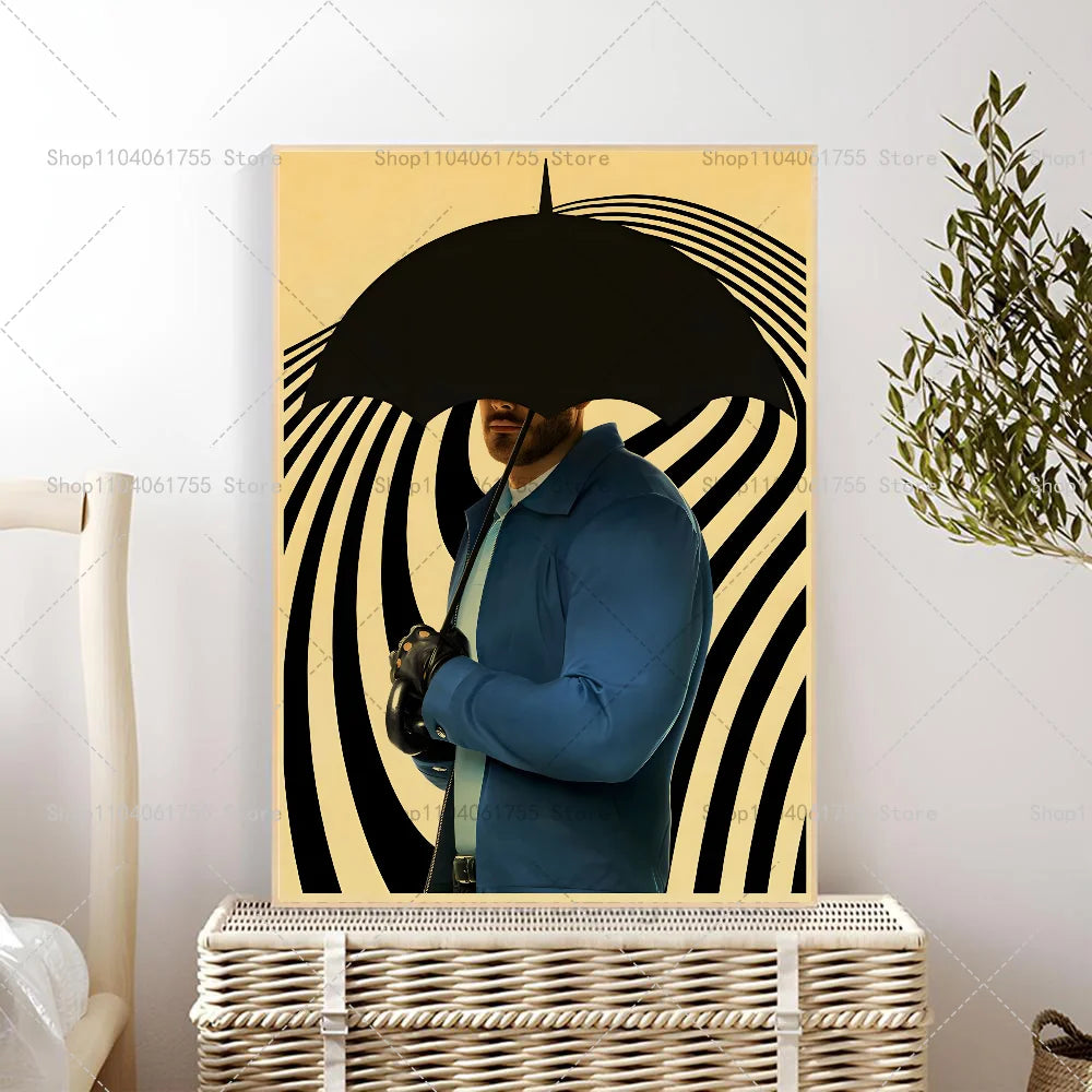 Vintage Umbrella Academy Wall Poster – Self-Adhesive Waterproof Wall Art Poster Axl z3 10x15cm No Frame