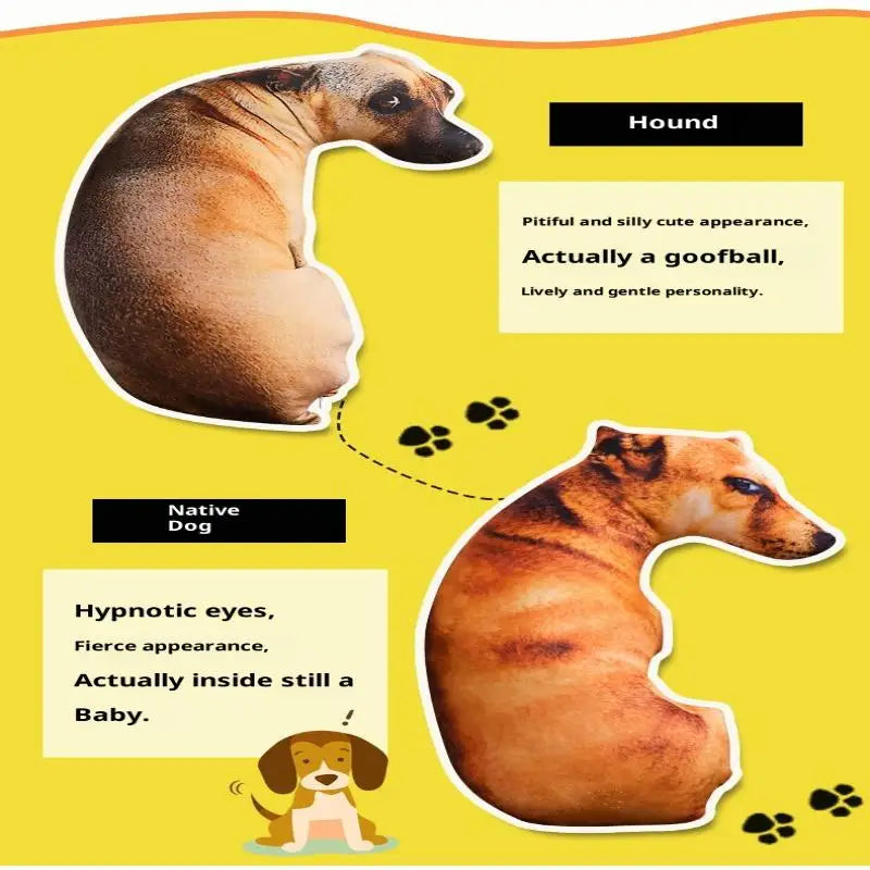 3D Realistic Plush Dog Pillow – Stuffed Dog Throw Cushion Novelty Throw Pillow Axl