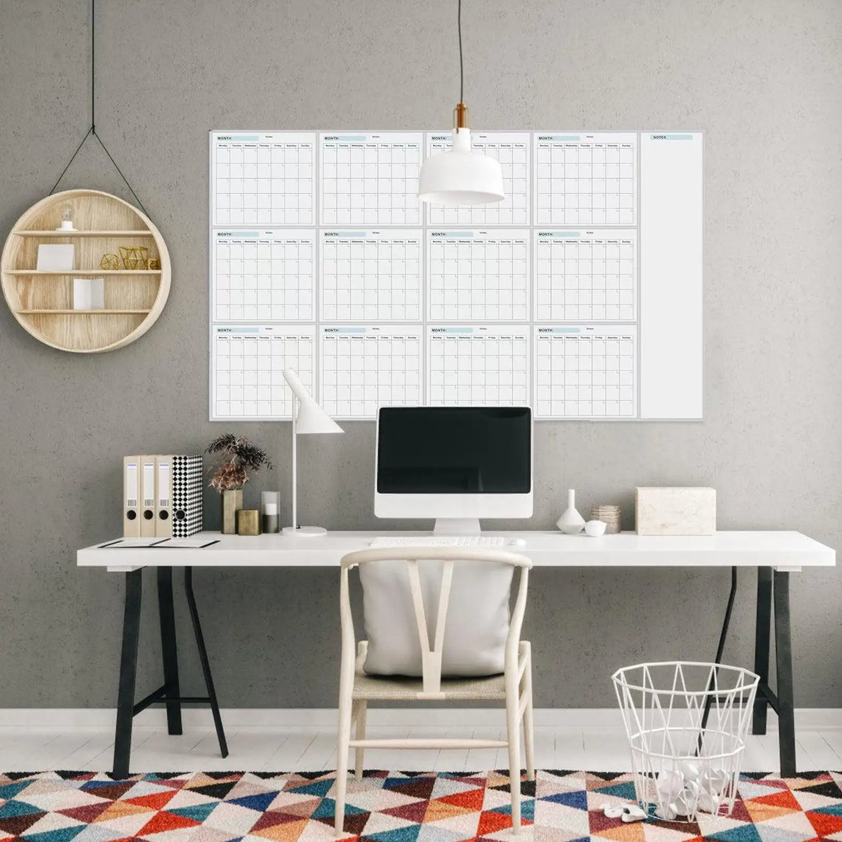 Giant Dry Erase Wall Calendar – Undated 150×85cm Planner Dry Erase Wall Calendar Axl