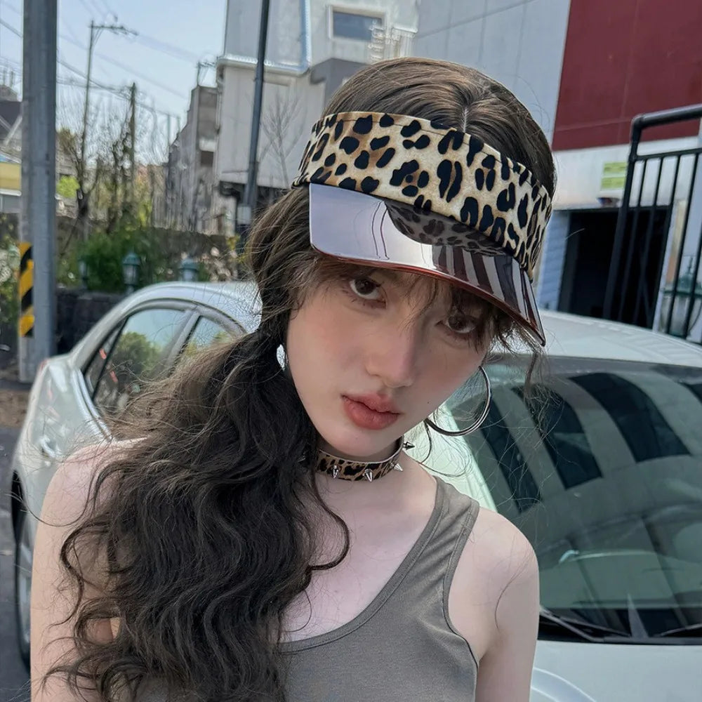 UV Protection Leopard Print Visor Cap – Women's Sun Hat Sun Visor Cap Axl