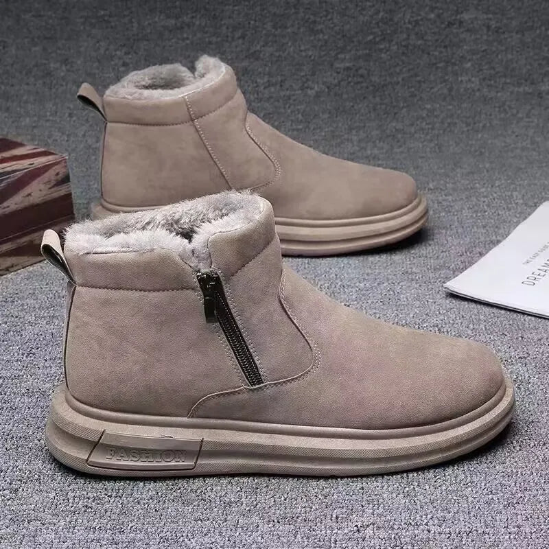 Men's Plush Snow Boots – Warm High-Top Winter Ankle Boots Men's Snow Boots Axl Brown 44