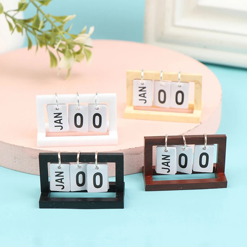 1:12 Dollhouse Miniature Desk Calendar – Wood Decor Accessory Dollhouse Accessory Axl