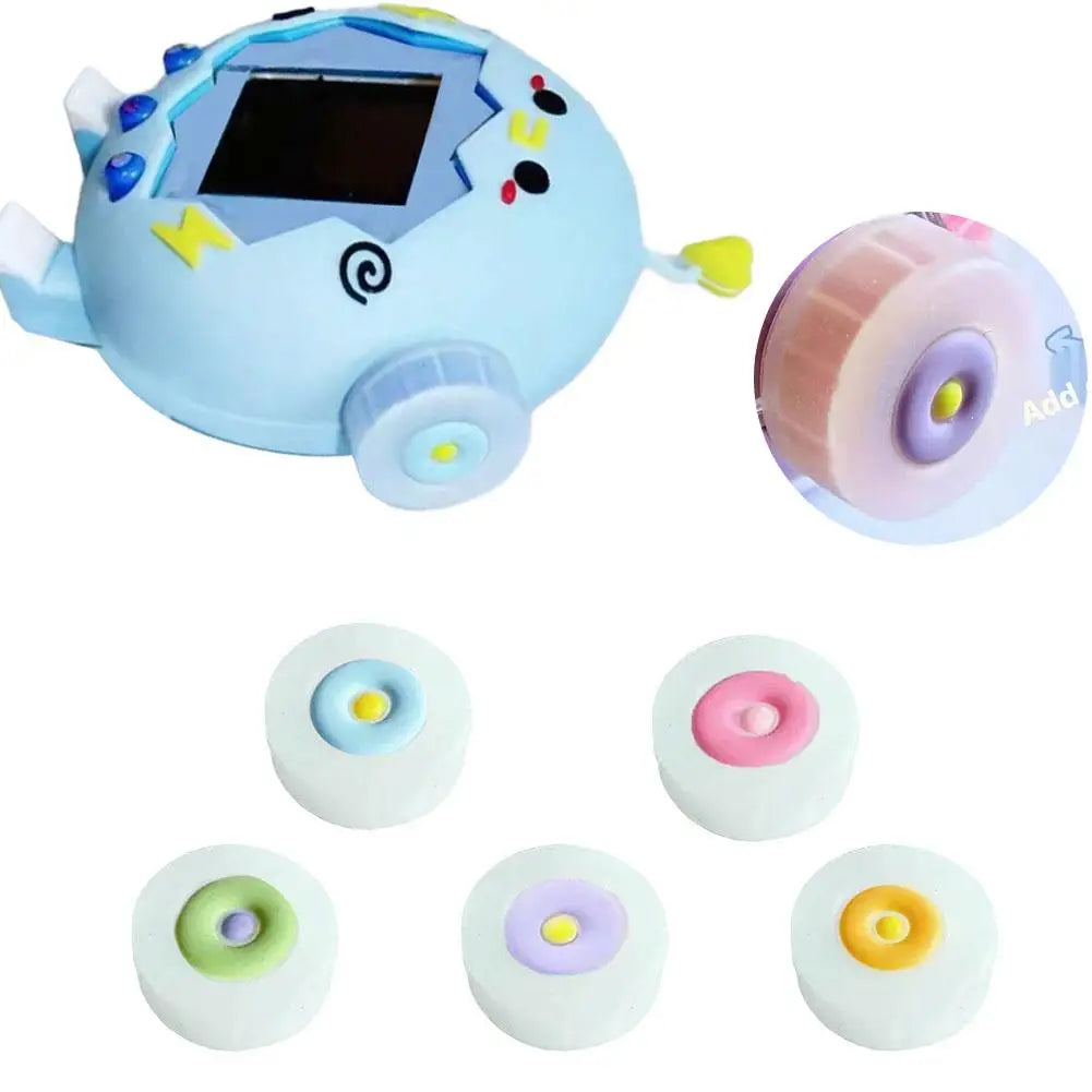 Tamagotchi Paradise Glitter Knob Caps – Multi-Color Button Covers Virtual Pet Accessory Axl