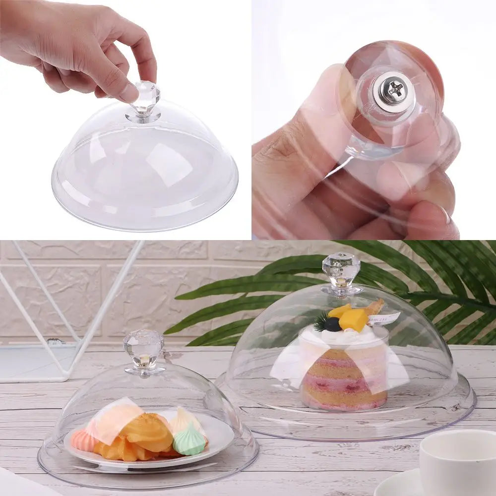 Round Plastic Cake Dome Cover – Dust-Proof Food Display Lid Food Dome Cover Axl