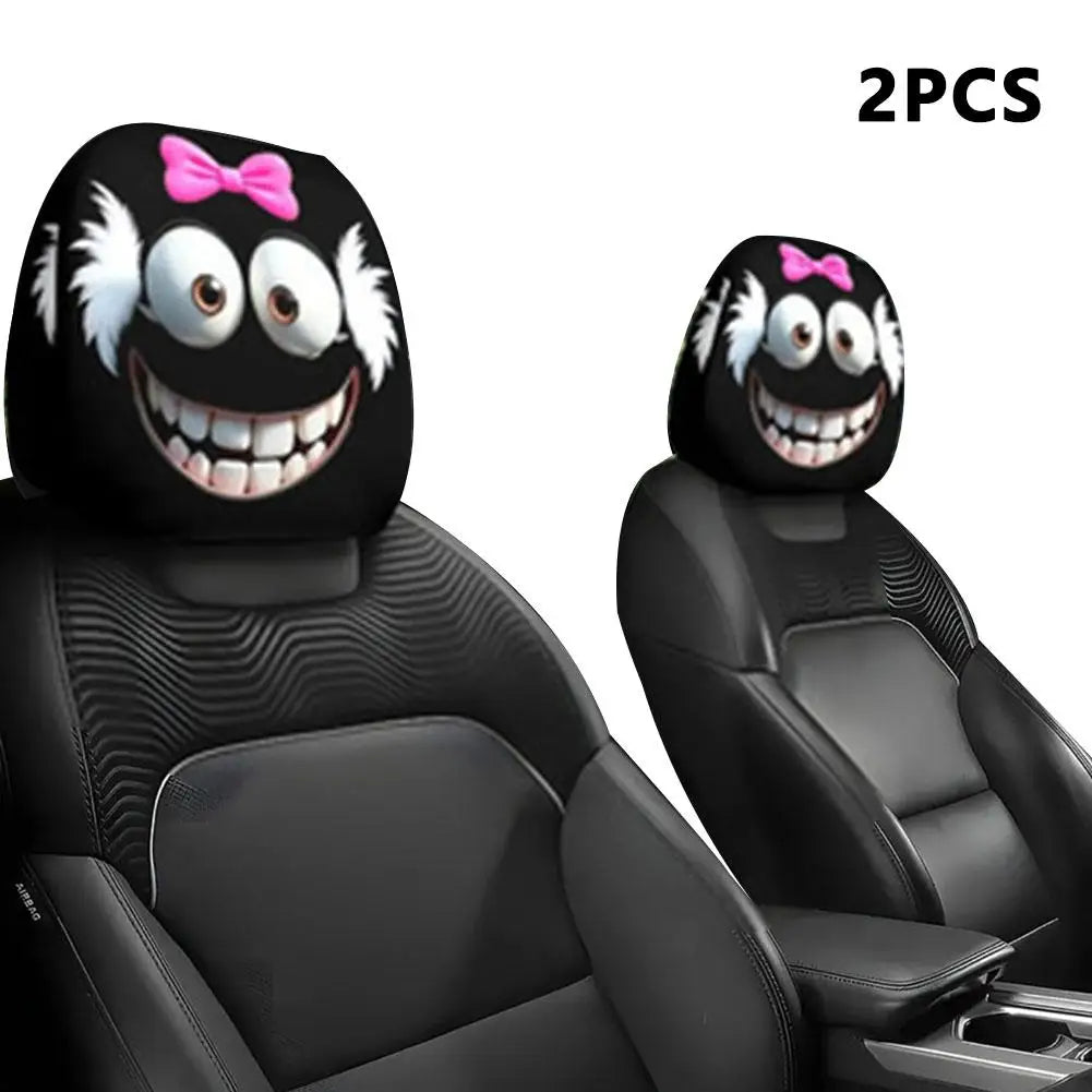Halloween Car Headrest Covers – Skull & Smiley 2-Pack Car Headrest Cover Axl C
