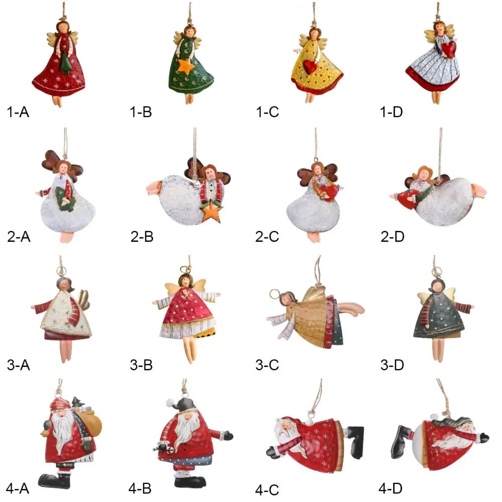 Wrought Iron Christmas Hanging Ornaments – Angel & Santa Christmas Ornament Axl