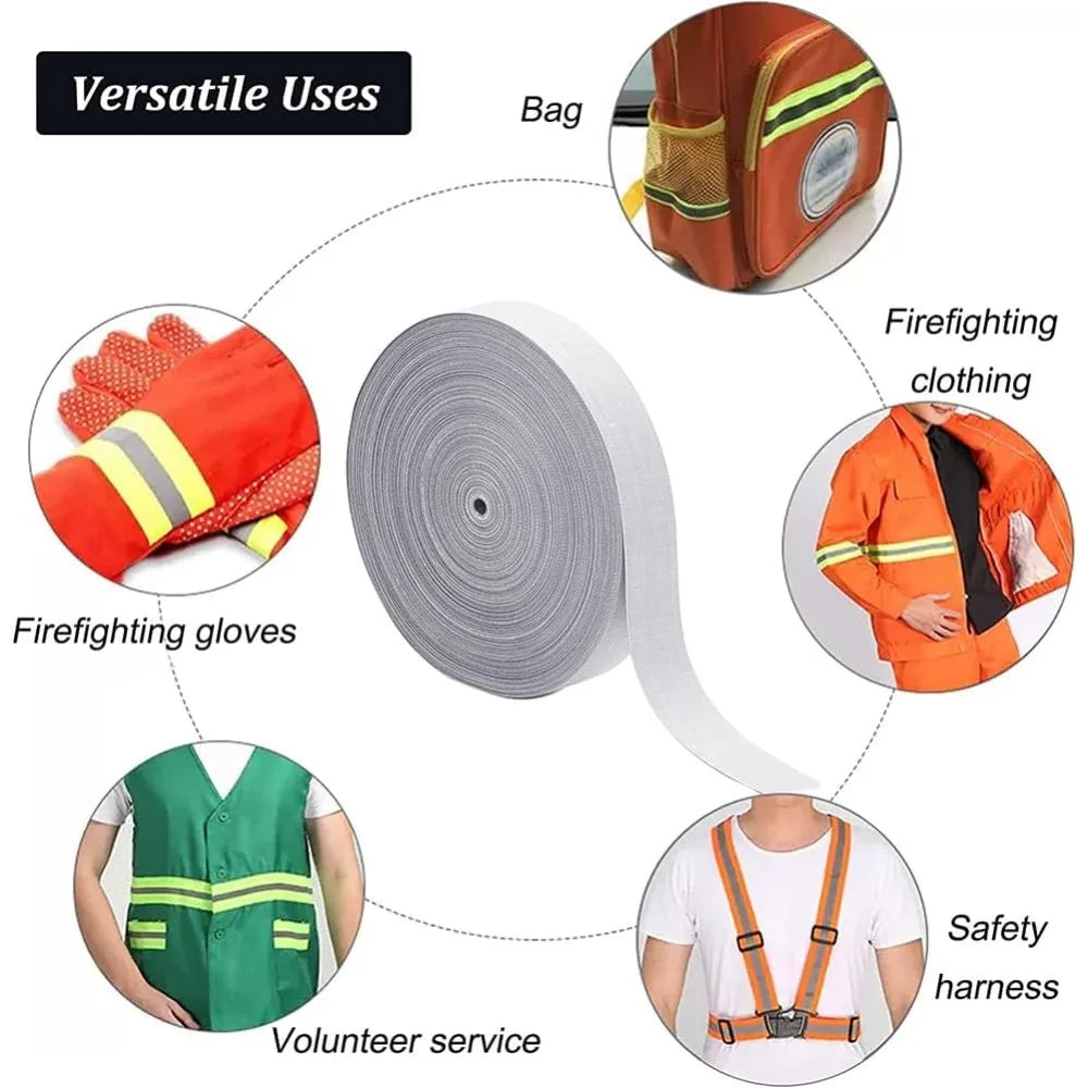 25M Reflective Ribbon Tape 15mm | High-Visibility Safety Strip Reflective Ribbon Tape Axl